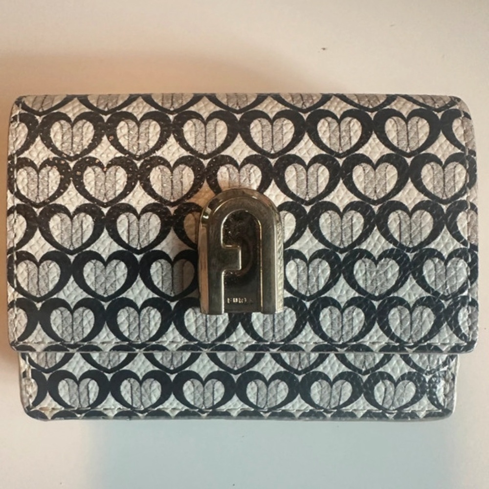 Furla 1927 trifold mini  heart wallet